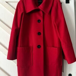 SPANNER Bold red wool pea coat